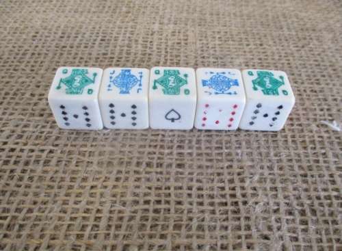 For Winners & Losers   A Very Old Set Of 5 Poker Dices