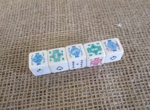 For Winners & Losers   A Very Old Set Of 5 Poker Dices
