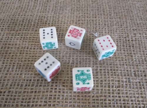 For Winners & Losers   A Very Old Set Of 5 Poker Dices