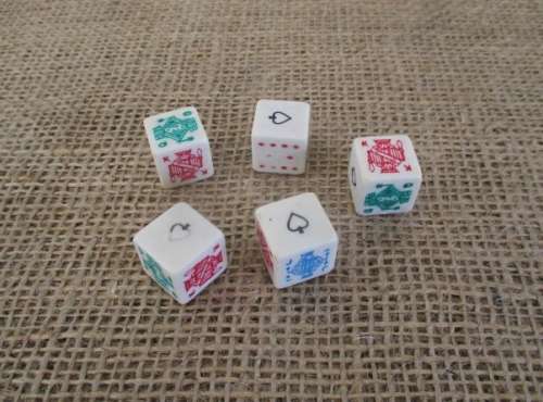 For Winners & Losers   A Very Old Set Of 5 Poker Dices