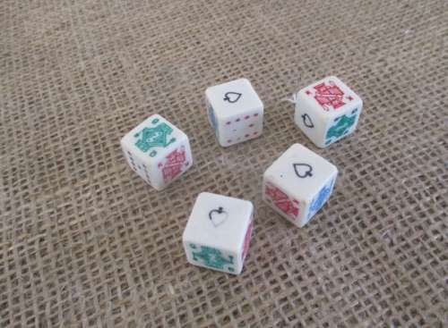 For Winners & Losers   A Very Old Set Of 5 Poker Dices