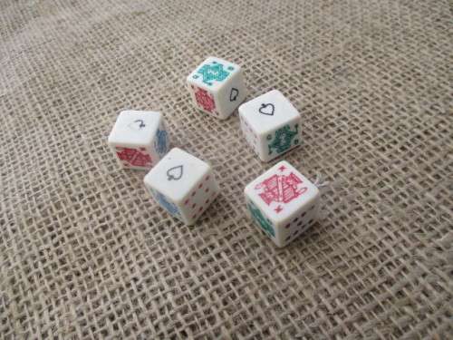 For Winners & Losers   A Very Old Set Of 5 Poker Dices