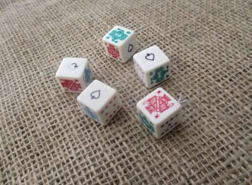 For Winners & Losers   A Very Old Set Of 5 Poker Dices