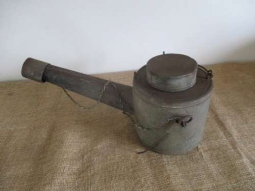 Watering Can ???  No.....Very Very Rare....This Is A World War 2 Gooseneck Lamp Runaway Flare  Metal