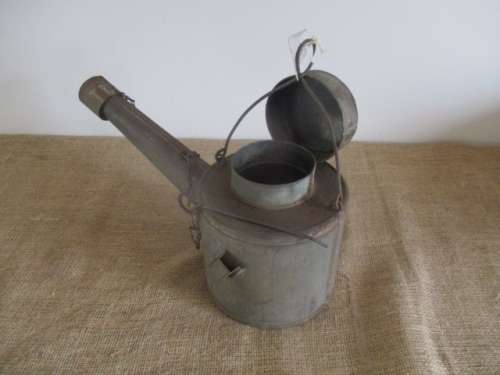 Watering Can ???  No.....Very Very Rare....This Is A World War 2 Gooseneck Lamp Runaway Flare  Metal
