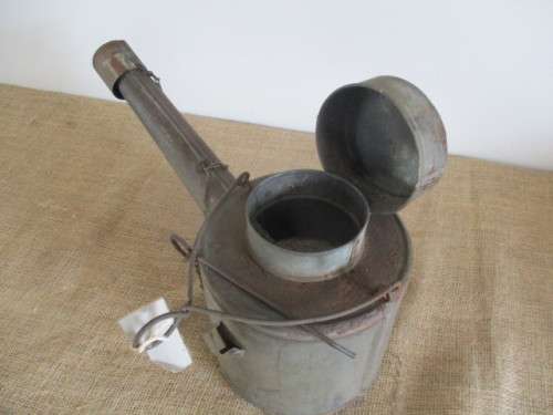 Watering Can ???  No.....Very Very Rare....This Is A World War 2 Gooseneck Lamp Runaway Flare  Metal
