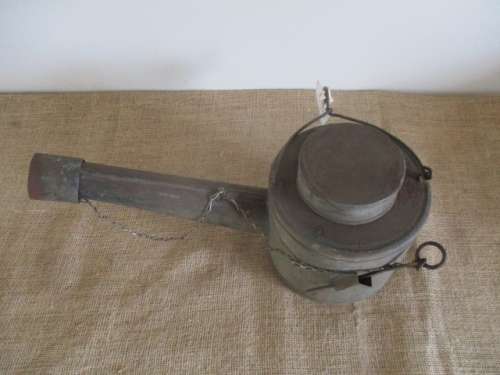 Watering Can ???  No.....Very Very Rare....This Is A World War 2 Gooseneck Lamp Runaway Flare  Metal