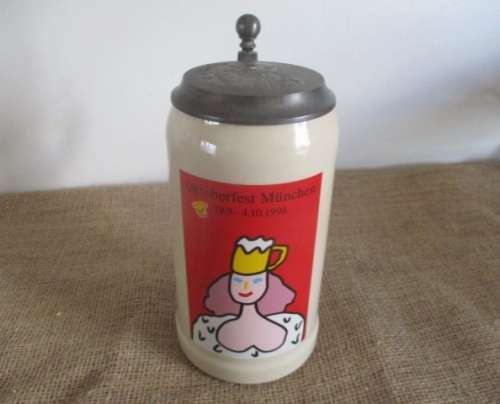 Authenic Oktoberfest Munchen 19/9 - 4/10/1998 1x Lt Beer Stein Konig Max I Joseph  1806 - 1825