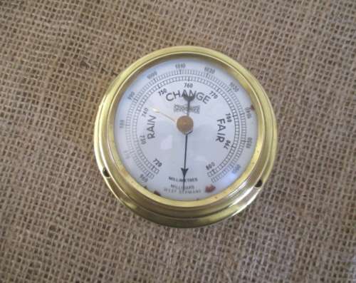 The Magnificent Brass Trio !!! Two Brass Weather Barometers And One Battery Operated Clock