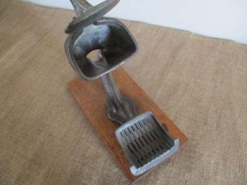 Antique/Vintage Cast Iron Bona Beer 131 Lemon Squeezer On Wooden Board       Germany