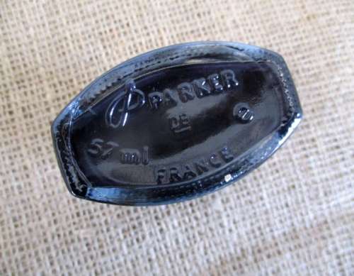 Vintage Parker Glass Bottle Black Quink Fountain Pen Ink      France      57ml