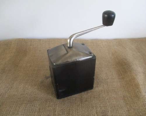Vintage Wooden And Metal Coffee Grinder