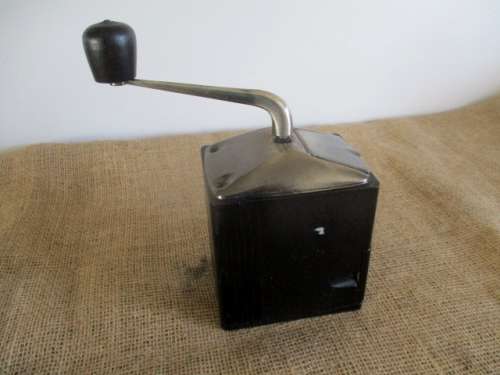 Vintage Wooden And Metal Coffee Grinder