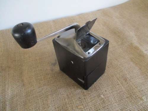 Vintage Wooden And Metal Coffee Grinder