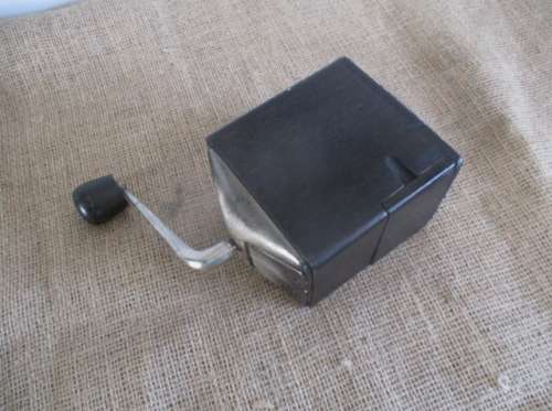 Vintage Wooden And Metal Coffee Grinder