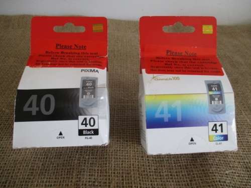 2x Genuine Canon Cartridges :  1x Canon PG-40 Black & 1x Canon ChromaLife CL-41 Color