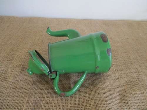 This Is Old....Actually Donkey Years Old...A Vintage Enamel Coffee Pot In Rare Green Colour