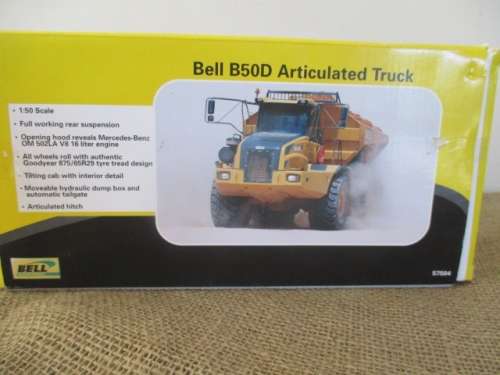 Highly Collectable 1:50 Scale Norscot Die Cast Bell B50D Articulated Truck & Bell Paperweight  MIB