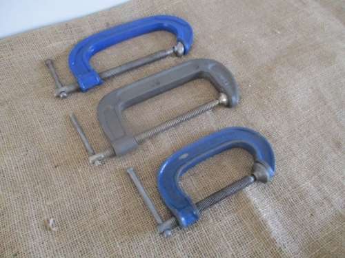 For Wiehan Bid Only     Three Good Quality G-Clamps.... 1x 6" China  - 1x E20-6 6" Eclipse   - 1rd