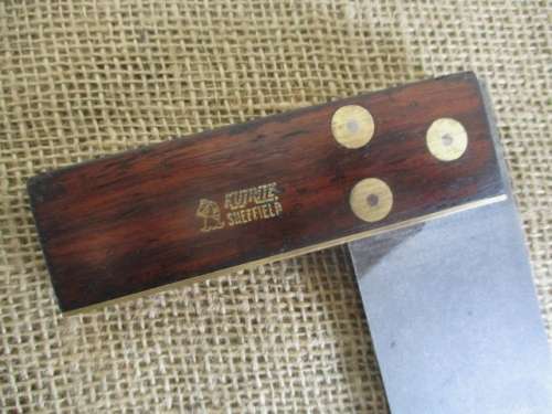 Nice Collection Of Vintage Tools : 7 1/2" Kutrite Brass & Wood Try Square And 7 1/2" Scribe