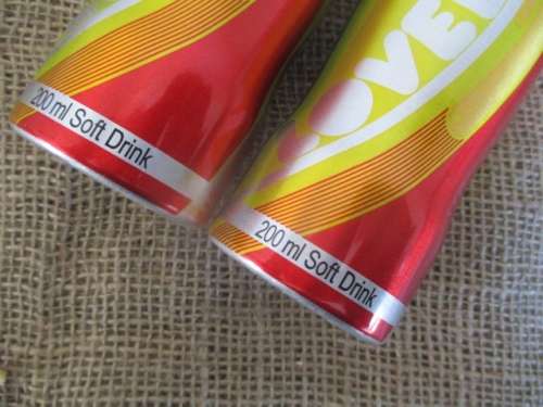 Rare Collector's Item....Two Sealed 200ml LoveBeing Coca Cola M5 Aluminum Soft Drink Bottles  Madrid