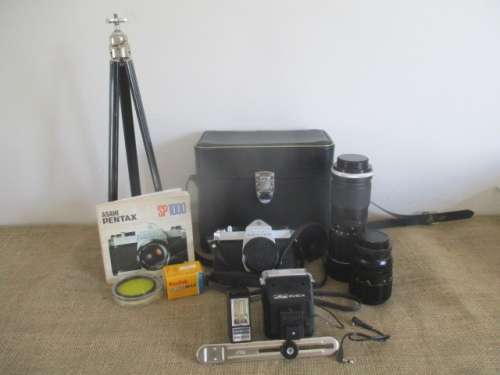 Vintage Asahi Pentax SP 1000 Camera With Many Accessories In Original Bag        1974