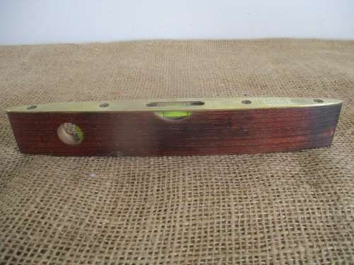 Beautiful Vintage Brass And Wood Rabone Chesterman No 1626 Torpedo Spirit Level      Made In England