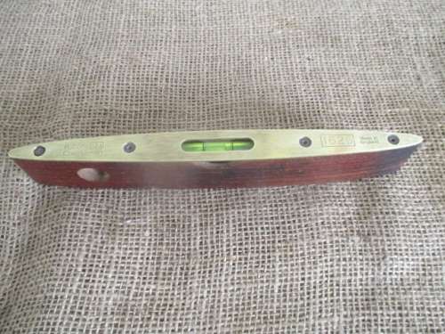 Beautiful Vintage Brass And Wood Rabone Chesterman No 1626 Torpedo Spirit Level      Made In England