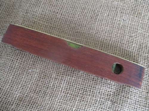 Beautiful Vintage Brass And Wood Rabone Chesterman No 1626 Torpedo Spirit Level      Made In England