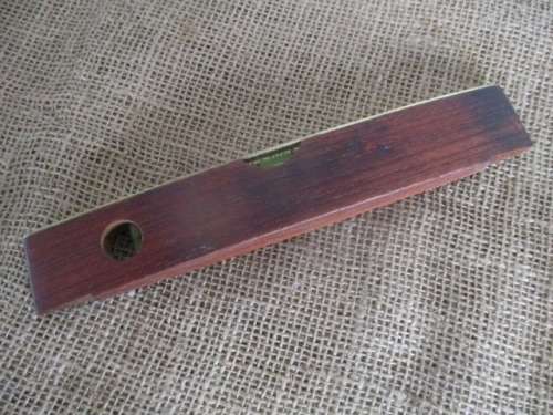 Beautiful Vintage Brass And Wood Rabone Chesterman No 1626 Torpedo Spirit Level      Made In England