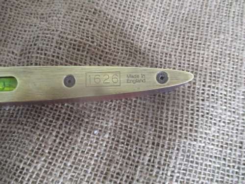 Beautiful Vintage Brass And Wood Rabone Chesterman No 1626 Torpedo Spirit Level      Made In England