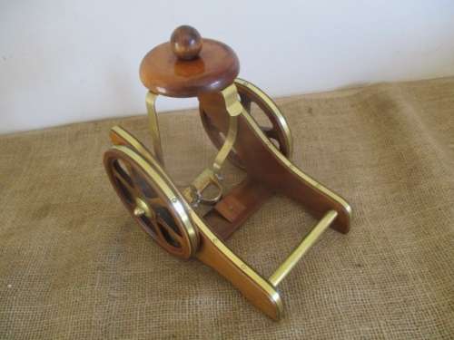 For RomRed Bid Only - Smart Vintage Courvoisier Cognac The Brandy Of Napoleon Wood Cannon Bottle