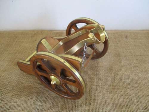 For RomRed Bid Only - Smart Vintage Courvoisier Cognac The Brandy Of Napoleon Wood Cannon Bottle