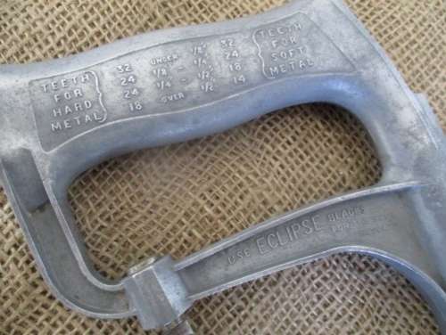 Excellent Vintage Eclipse Tubular No 20 T. Pattern Hacksaw Introduced 1924   Sheffield,  England