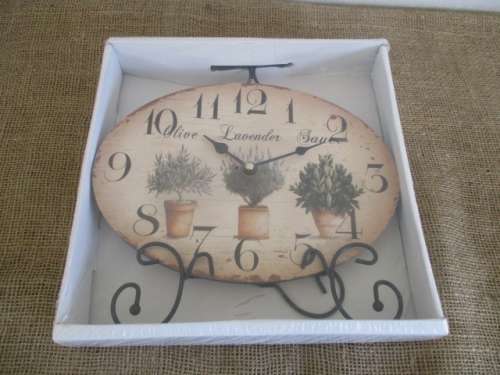 Stunning Looking And Beautiful Battery Operated Herb Pots Wall Clock                   MIB
