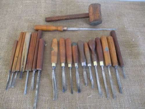 Incredible Large Collection Of Good Quality Vintage Wood Carving Chisels
