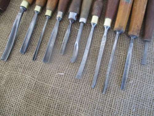 Incredible Large Collection Of Good Quality Vintage Wood Carving Chisels