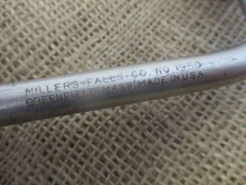 Lovely Vintage Millers Falls No 1950 Hand Brace Drill   Millers Falls Co, Greenfield, Mass. USA