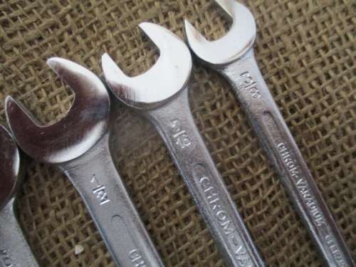 One Set Of Six German Quality Combination Open End And Ring Spanners  3/8" - 3/4" AF   MIB   Germany