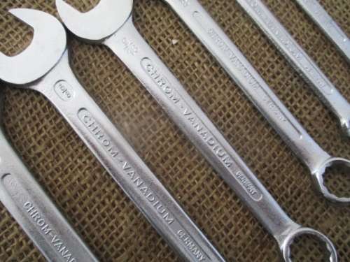 One Set Of Six German Quality Combination Open End And Ring Spanners  3/8" - 3/4" AF   MIB   Germany