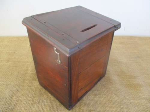 Very Characterful Antique Wooden Church Offering Box From An Old Church In The Early 1900's
