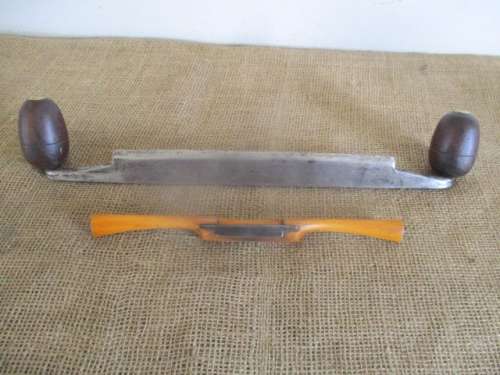 Vintage Atkin & Sons 10" Draw Knife Plus Antique 2" Wooden Body Draw Knife