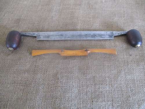 Vintage Atkin & Sons 10" Draw Knife Plus Antique 2" Wooden Body Draw Knife