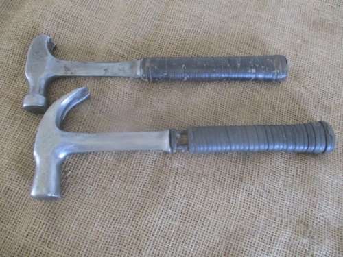 Bid for Wiehan -For The DIY Person...Two Vintage Solid Steel Estwing Claw Hammers Both With Injuries