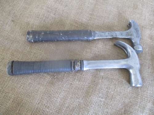 Bid for Wiehan -For The DIY Person...Two Vintage Solid Steel Estwing Claw Hammers Both With Injuries
