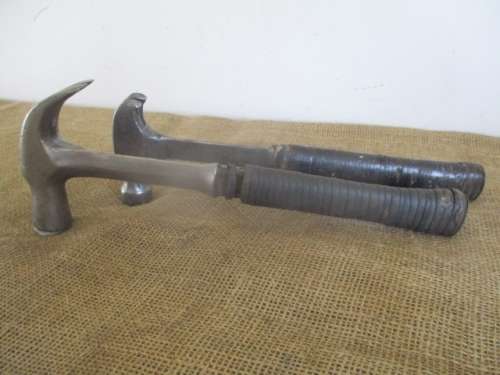 Bid for Wiehan -For The DIY Person...Two Vintage Solid Steel Estwing Claw Hammers Both With Injuries