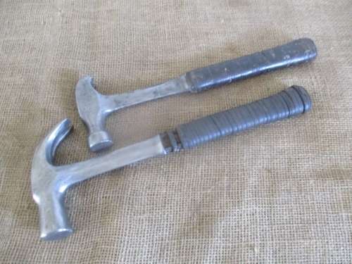 Bid for Wiehan -For The DIY Person...Two Vintage Solid Steel Estwing Claw Hammers Both With Injuries