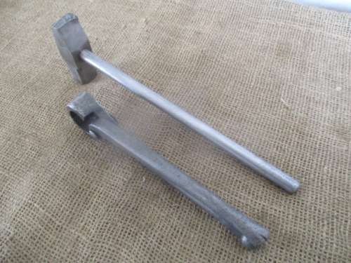 Rare Antique Solid Steel 8" Beech & Pond Blacksmith Tong & 500gr Stainless Steel Blacksmith Hammer