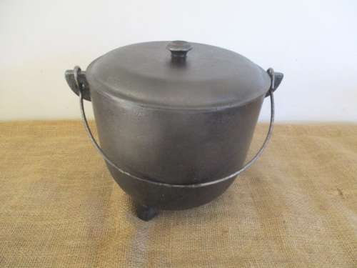 For Grant Bid Only - Potjie With A Clear Difference - Very Rare Vintage Solid Cast Iron Potjie Pot
