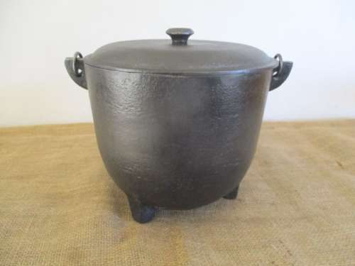 For Grant Bid Only - Potjie With A Clear Difference - Very Rare Vintage Solid Cast Iron Potjie Pot
